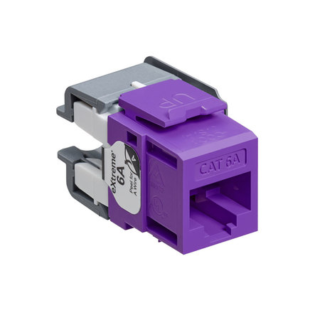 LEVITON Extreme Cat6A Quickport Violet, Connector, Channel-Rated 6110G-RP6